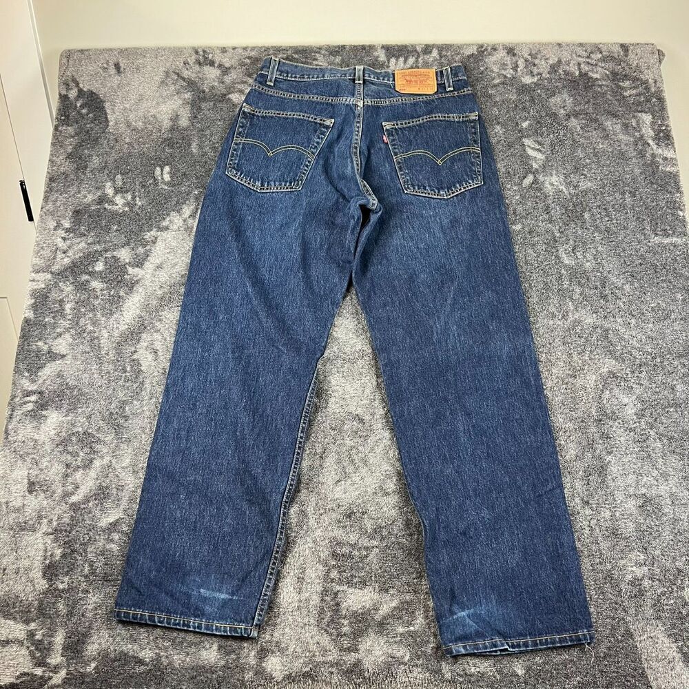 SOLD Vtg 90's Levi's 569 Large Straight Baggy Fit Blue Denim Jeans Men's 33X32 - Picture 12 of 15